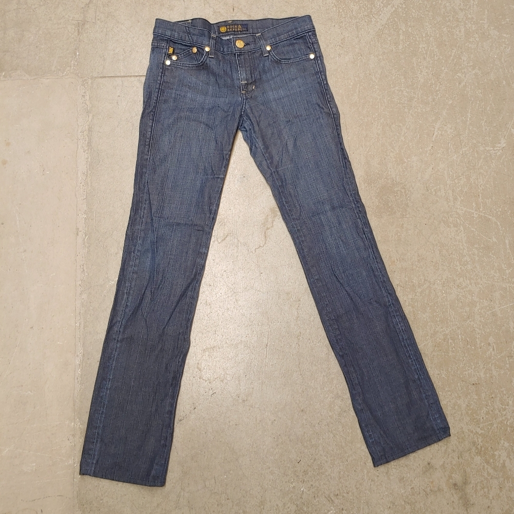 Y2k gold bling R&R bedazzled Low Rise Skinny Boot cut Jeans - Picture 2 of 7